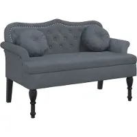 vidaXL Bank met kussens donkergrijs 120,5x65x75 cm fluweel