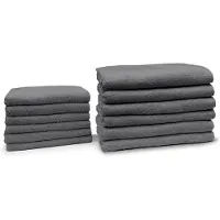 Eleganzzz Badgoedset 100% Katoen - dark grey - 12-delig