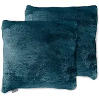Eleganzzz Flanel Fleece Sierkussens - steel blue 50x50cm - Set van 2