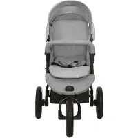 The Living Store Buggy - Comfortabel en handig - Lichtgrijs - Staal en linnen - 61x110x106 cm - Inklapbaar met één hand