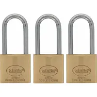 AMIG Hangslot met 2 sleutels - 3x - 60 mm - messing - kofferslot