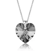 Montebello Ketting Fleur HZ111 - Swarovski Hart - 925 Zilver Gerhod. - Ø14mm - 45cm