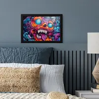 PosterMonkey Fotolijst incl. Poster - Monster - Graffiti - Kleuren - Oranje - 30x20 cm - Posterlijst