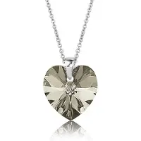 Montebello Ketting Fleur HZ110 - Swarovski Hart - 925 Zilver Gerhod. - Ø14mm - 50cm
