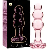 Nebula SERIES BY IBIZA - MODEL 1 ANAL PLUG BOROSILICATE GLASS 10.7 X 3 CM PINK