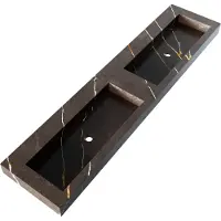 Brauer Coral Dubbele Wastafel 200x46cm Artificial Marble - Zonder Kraangat - Copper Brown - 8720724503930 - Rechthoekig - Wastafels, Meubelwastafels