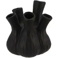 DK Design vaas Aglio - tulpenvaas - mat zwart - D17 x H20 cm - Vazen
