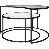 Dorel Home Salontafel Moon met bovenste tafelblad van geribbeld glas, hoogte 45 cm (2 stuks)
