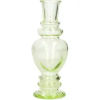 Ideas 4 Seasons Kaarsen kandelaar Venice - gekleurd glas - helder lichtgroen - D5,7 x H15 cm - kaars kandelaars