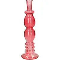 Ideas 4 Seasons Bloemenvaas Florence - koraal rood glas - helder - D9 x H28 cm - Vazen