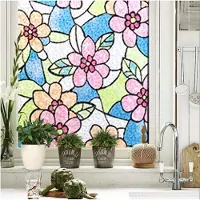 Homewell Raamfolie HR++ 60x200cm -Isolerend & Zonwerend - Anti inkijk - Statisch - Bloem