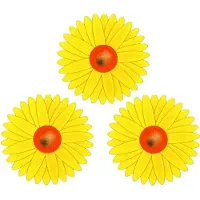 Sunnydays Fruitvliegjes val zonnebloem raamsticker - 9x stickers - geel - diameter 8,5 cm - Ongediertevallen - Ongediertebestrijdi