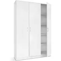 Interiax Opbergkast - Kledingkast 'Amelie' 3 deuren en 8 legplanken Wit (180x120x40cm)