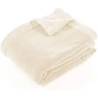 Tiseco Home Studio - Deken CHENILLE BRUSHED - microflanel plaid - 130x170 cm - Ivoor