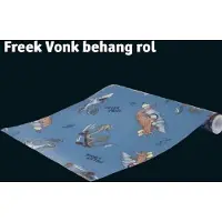 Freek Vonk behangrol 10,05 mx 0,53 cm - blauw met wilde dieren behang