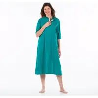 4Care Nachthemd achter open - Ziekenhuiskleding patiënt - Zorg nachthemd- Groen - S