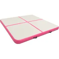 The Living Store Opblaasbare Sportmat - Grote Gymnastiekmat 200x200x15cm - Schokabsorberend en Waterdicht