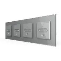 Livolo | Grijs | SR+SR+SR+SR | Slide-Dimmer | Smart Home - Bekijk