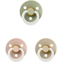 BIBS fopspeen 6-18 maand set Glow 3 stuks Sage Glow,Blush Glow en Vanilla Glow maat 2