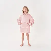 Textino JUNIOR Oversized Hoodie voor kinderen - 50x70 cm - Hoodie & deken in één - met capuchon - Pink Dogwood - roze