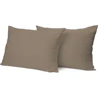 Eleganzzz Kussensloop Hotelsluiting Percal Katoen - Zand - Kussensloop 60x70cm - Kussenslopen set van 2 - 100% Katoen