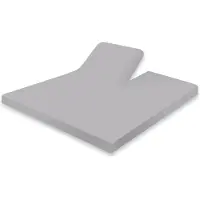 Eleganzzz Splittopper Hoeslaken Jersey Stretch - Licht Grijs - Hoeslaken 180x210/220cm - 100% Katoen - Split Enkel - Single Split Topper - Hoeslakens - Lits Jumeaux