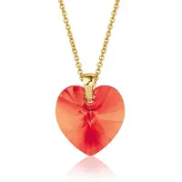 Montebello Ketting Fleur HZ117 - Swarovski Hart - 925 Zilver Verguld - Ø14mm - 45cm