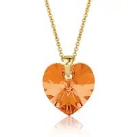 Montebello Ketting Fleur HZ112 - Swarovski Hart - 925 Zilver Verguld - Ø14mm - 50cm