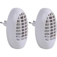 Sunnydays Muskieten/muggen UV LED insectenlamp - 2x - wit - elektrisch - 14 x 9 x 4 cm - ongedierte bestrijding