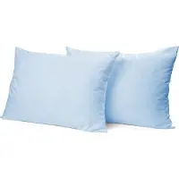 Eleganzzz Kussensloop Hotelsluiting Percal Katoen - Licht Blauw - Kussensloop 60x70cm - Kussenslopen set van 2 - 100% Katoen