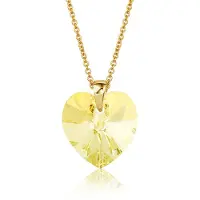 Montebello Ketting Fleur HZ118 - Swarovski Hart - 925 Zilver Verguld - Ø14mm - 45cm