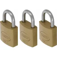 AMIG Hangslot met 2 sleutels - 3x - 25 mm - messing - kofferslot