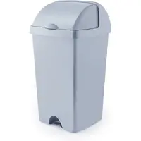Addis Afvalbak 'Nox' - 100% Gerecycled - Roll Top Prullenbak - 50 liter - Licht Grijs