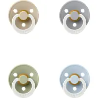 BIBS fopspeen 0-6 maand set 4 stuks Cloud Glow , Sage Glow , Baby Blue Glow en Vanilla Glow maat 1