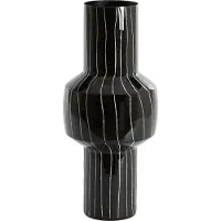 Light & Living Light&living Vaas deco Ø18x42 cm SENUMA glanzend zwart+wit