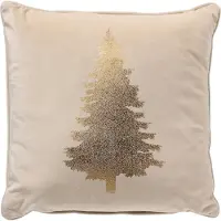 Textino TREE - sierkussen 45x45 cm - kerst - fluweel - Whisper White - wit