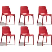 Scab Design Designstoel, terrasstoel, campingstoel GINEVRA in rood van het Italiaanse S•CAB. Verpakt per 6 stuks en 5 jaar garantie!