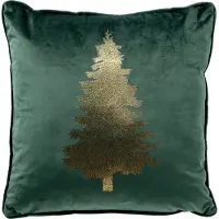 Textino TREE - kussenhoes 45x45 cm - kerst - fluweel - Mountain View - groen