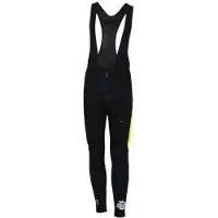Onda Fietsbroek lang met bretels waterproof heren Zwart Fluo - Laurent Jalabert - S