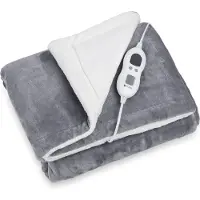 ForDig Elektrische Bovendeken – Warmtedeken - Verwarmingsdeken - 1 persoons – 6 warmtestanden – Timer – 160 x 120cm - Grijs