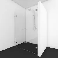 Van Rijn Pendeldeuren Helder Glas 200x180 cm Ronde Knop