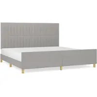vidaXL Bedframe zonder matras stof lichtgrijs 200x200 cm