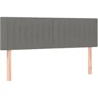 vidaXL Hoofdborden 144x5x78/88 cm stof donkergrijs