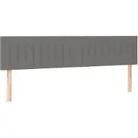 vidaXL Hoofdborden 160x5x78/88 cm stof donkergrijs