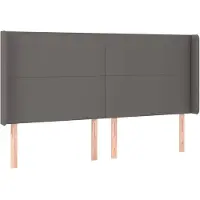 vidaXL Hoofdbord met randen 203x16x118/128 cm kunstleer grijs