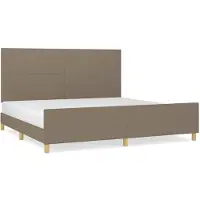 vidaXL Bedframe zonder matras, taupe, 200x200 cm, stof