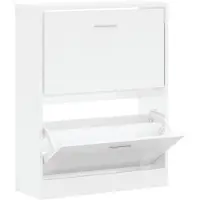 vidaXL Schoenenkast 63x24x81 cm bewerkt hout hoogglans wit
