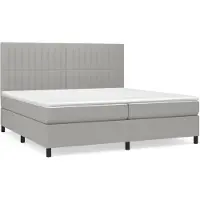 vidaXL Boxspring met matras stof lichtgrijs 200x200 cm