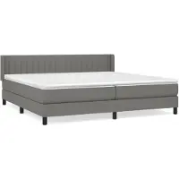 vidaXL Boxspring met matras stof donkergrijs 200x200 cm