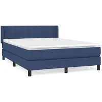 vidaXL Boxspringbed met matras, blauw, 140x190 cm, gestoffeerd